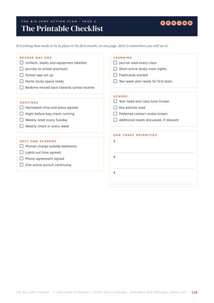 Sample page from The Big Jump: The 30 day action plan checklist